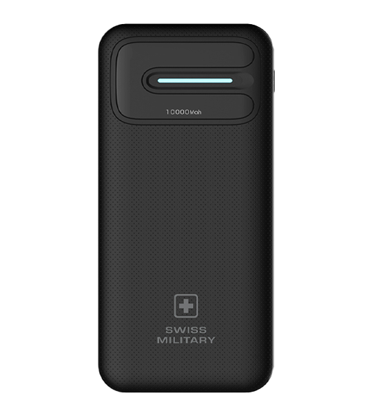 Jolt Power Bank With Type C & Micro USB Port, 10000 mAh Battery, Black